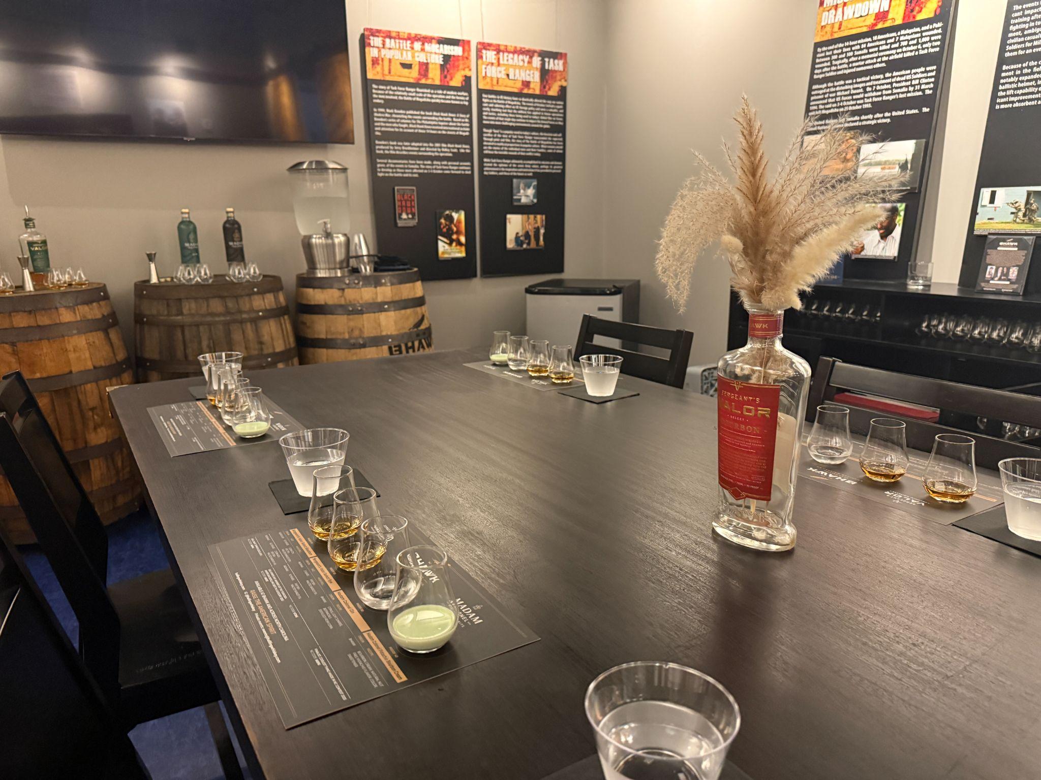 BHAWK American whiskey bottles and spirits crafted at the veteran-owned distillery in Southern Pines
